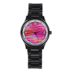 Seamless Digital Tile Texture Stainless Steel Round Watch by Pakrebo