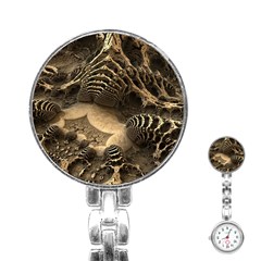Fractal Bones Cave Fossil Render Stainless Steel Nurses Watch by Pakrebo