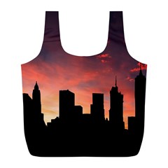 Skyline Panoramic City Architecture Full Print Recycle Bag (l) by Sudhe