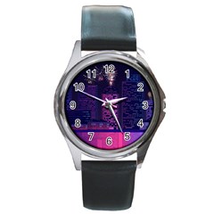 Architecture Home Skyscraper Round Metal Watch by Sudhe