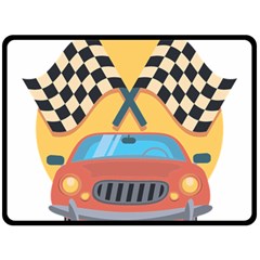 Automobile Car Checkered Drive Fleece Blanket (large)  by Sudhe