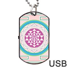 Mandala Design Arts Indian Dog Tag Usb Flash (two Sides) by Sudhe