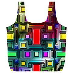 Art Rectangles Abstract Modern Art Full Print Recycle Bag (xl) by Sudhe