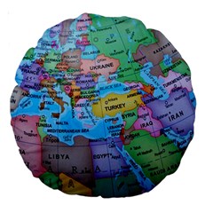 Globe World Map Maps Europe Large 18  Premium Round Cushions by Sudhe