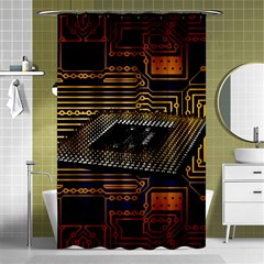 Processor Cpu Board Circuits Shower Curtain 48  X 72  (small)  by Sudhe