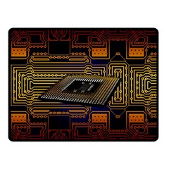 Processor Cpu Board Circuits Double Sided Fleece Blanket (small)  by Sudhe
