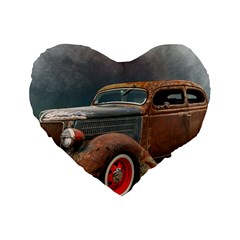 Auto Old Car Automotive Retro Standard 16  Premium Heart Shape Cushions by Sudhe