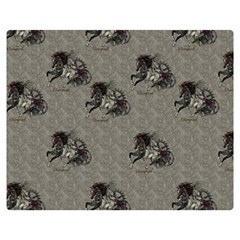Awesome Steampunk Horse With Wings, Wonderful Pattern Double Sided Flano Blanket (medium)  by FantasyWorld7