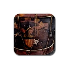 Grand Army Of The Republic Drum Rubber Square Coaster (4 Pack)  by Riverwoman