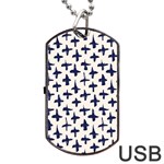 Pattern Ink blue navy Crosses Grunge Flesh And Navy Pattern Ink Crosses Grunge Flesh beige background Dog Tag USB Flash (Two Sides) Front