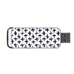 Pattern Ink Blue Navy Crosses Grunge Flesh And Navy Pattern Ink Crosses Grunge Flesh Beige Background Portable Usb Flash (two Sides) by genx