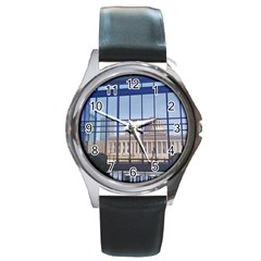 Ohio Statehouse Round Metal Watch by Riverwoman