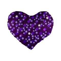 Textile Cross Pattern Square Standard 16  Premium Heart Shape Cushions by Pakrebo