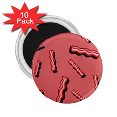 Funny Bacon Slices Pattern Infidel Vintage Red Meat Background  2 25  Magnets (10 Pack)  by genx