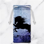 Wonderful Black Horse Silhouette On Vintage Background Jewelry Bag Back