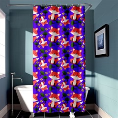Fox And Trees Pattern Blue Shower Curtain 36  X 72  (stall)  by snowwhitegirl