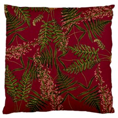 Fern Red Large Flano Cushion Case (one Side) by snowwhitegirl