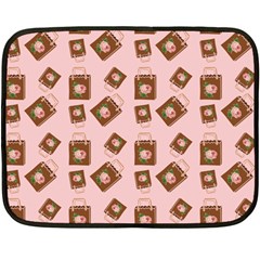 Shopping Bag Pattern Pink Double Sided Fleece Blanket (mini)  by snowwhitegirl