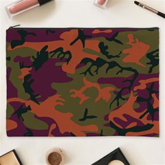 Camouflage Orange Cosmetic Bag (xxxl) by snowwhitegirl