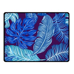 Tropical Blue Leaves Double Sided Fleece Blanket (small)  by snowwhitegirl