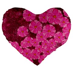 Cherry Blossoms Floral Design Large 19  Premium Heart Shape Cushions by Pakrebo