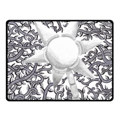 Geometric Flower And Vines 01 Fleece Blanket (small) by okhismakingart