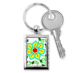 Digital Flower Key Chains (rectangle)  by okhismakingart
