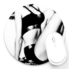 Pinup Girl Round Mousepads by StarvingArtisan