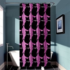 Cat Silouette Pattern Pink Shower Curtain 36  X 72  (stall)  by snowwhitegirl
