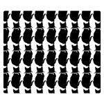 Cat Silouette Pattern Double Sided Flano Blanket (Small)  50 x40  Blanket Back