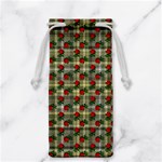 Roses Yellow Plaid Jewelry Bag Back