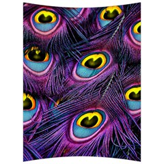 Peacock Feathers Purple Back Support Cushion by snowwhitegirl