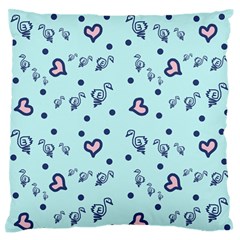Duck Family Blue Pink Hearts Pattern Standard Flano Cushion Case (one Side) by snowwhitegirl
