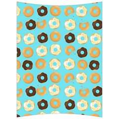 Donuts Pattern With Bites Bright Pastel Blue And Brown Back Support Cushion by genx