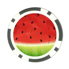 Juicy Paint Texture Watermelon Red And Green Watercolor Poker Chip Card Guard by genx