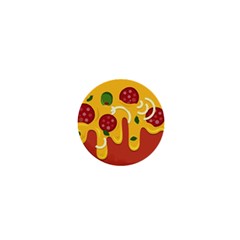 Pizza Topping Funny Modern Yellow Melting Cheese And Pepperonis 1  Mini Buttons by genx