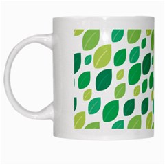 Leaves Green Modern Pattern Naive Retro Leaf Organic White Mugs by genx