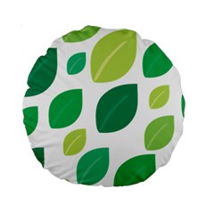 Leaves Green Modern Pattern Naive Retro Leaf Organic Standard 15  Premium Round Cushions by genx