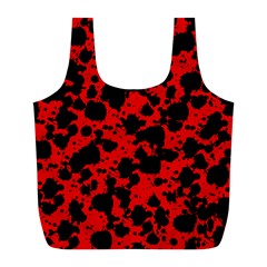 Black And Red Leopard Style Paint Splash Funny Pattern Full Print Recycle Bag (l) by yoursparklingshop