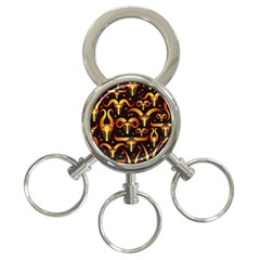 Stylised Horns Black Pattern 3-ring Key Chains by HermanTelo