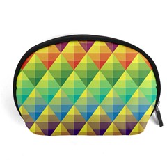 Background Colorful Geometric Triangle Accessory Pouch (large) by HermanTelo