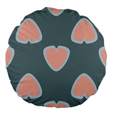Hearts Love Blue Pink Green Large 18  Premium Round Cushions by HermanTelo