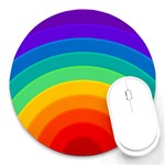 Rainbow Background Colorful Round Mousepads Front