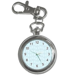 Footprints Pattern Paper Scrapbooking Blue Key Chain Watches by HermanTelo