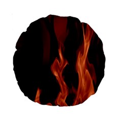 Smoke Flame Abstract Orange Red Standard 15  Premium Round Cushions by HermanTelo