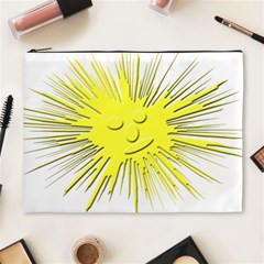 Smilie Sun Emoticon Yellow Cheeky Cosmetic Bag (xl) by HermanTelo