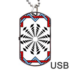 Star Illusion Mandala Dog Tag Usb Flash (one Side) by HermanTelo
