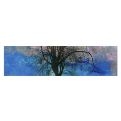 Tree Moon Sky Watercolor Painting Satin Scarf (oblong) by Pakrebo