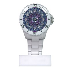 Pattern Fire Purple Repeating Plastic Nurses Watch by Pakrebo