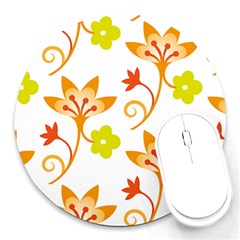 Pattern Floral Spring Map Gift Round Mousepads by HermanTelo